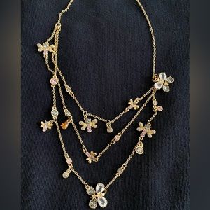 Swarovski Crystal 3 Tier Necklace, Butterfly/Dragonfly Gemstones